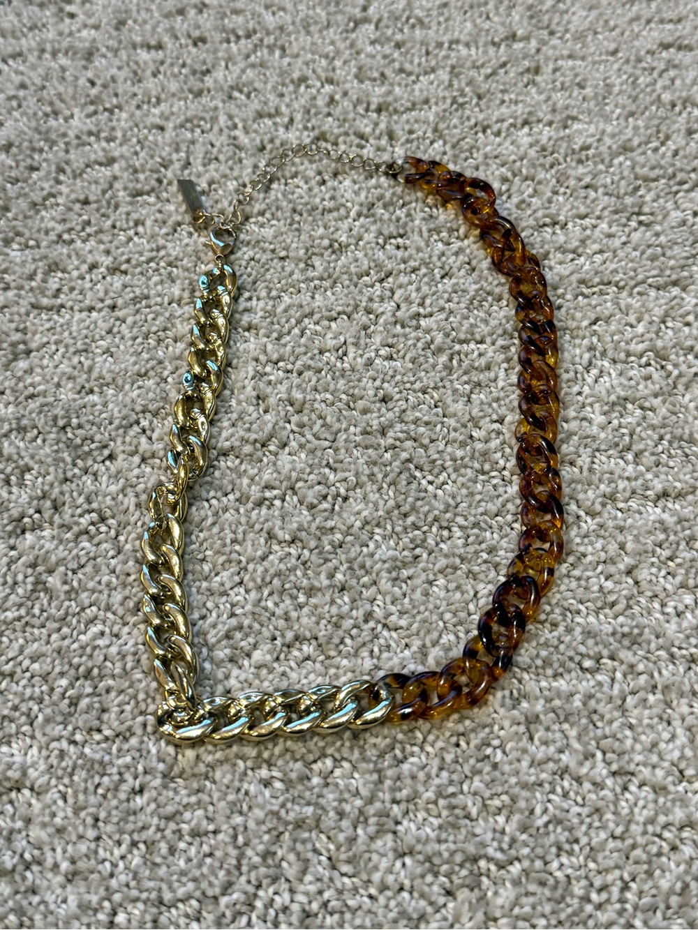 Gold and Tortoiseshell Chain Necklace - Women Jewelry